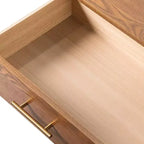 HOMES: Inside + Out Table de Chevet 2 Tiroirs Riverstone Mid-Century Modern Noyer