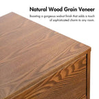 HOMES: Inside + Out Table de Chevet 2 Tiroirs Riverstone Mid-Century Modern Noyer