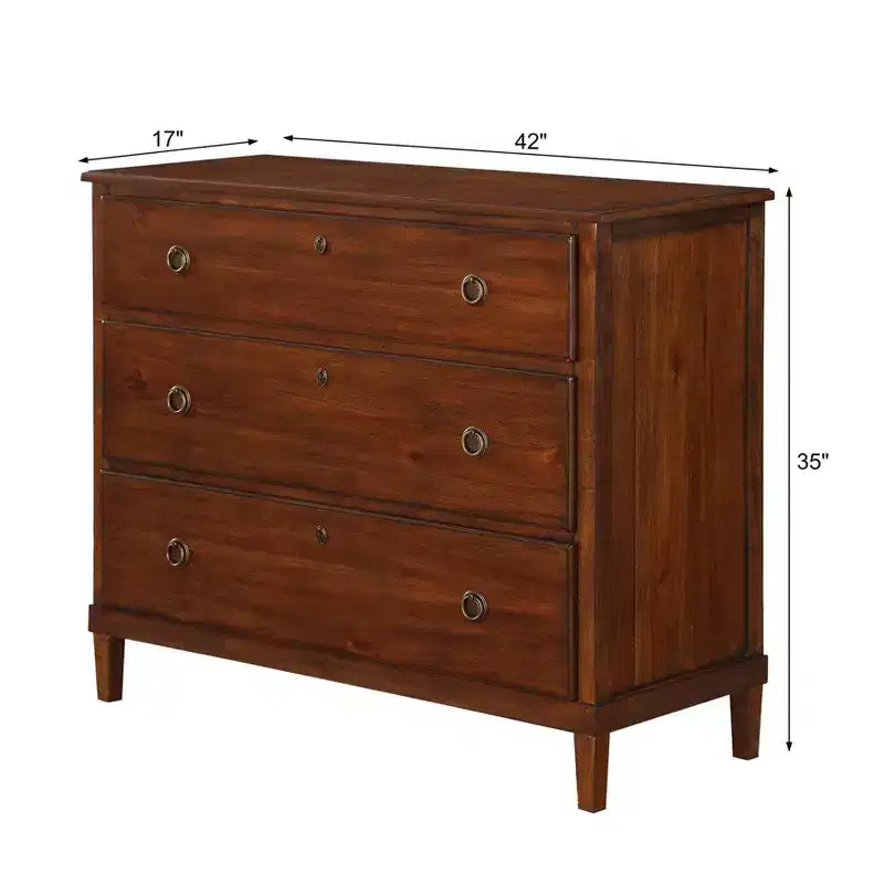 Commode Cambridge Comfort Pointe Marron : Style transitionnel, Coulisses en métal, Butées de sécurité, Aucun assemblage requis