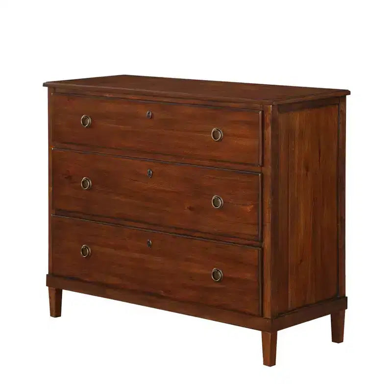 Commode Cambridge Comfort Pointe Marron : Style transitionnel, Coulisses en métal, Butées de sécurité, Aucun assemblage requis