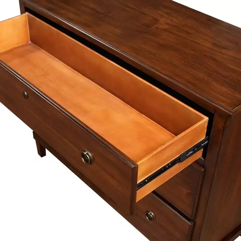 Commode Cambridge Comfort Pointe Marron : Style transitionnel, Coulisses en métal, Butées de sécurité, Aucun assemblage requis