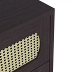 Commode 4 tiroirs en faux rotin tissé Summertree Espresso – miBasics : style bohème, ambiance resort, design compact