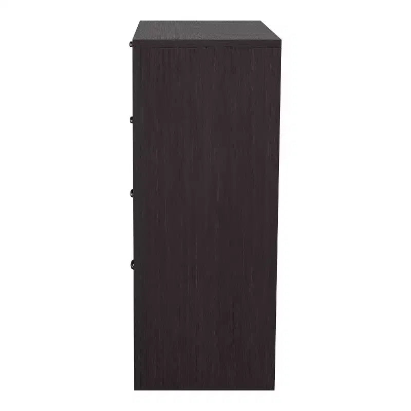 Commode 4 tiroirs en faux rotin tissé Summertree Espresso – miBasics : style bohème, ambiance resort, design compact