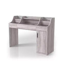 24/7 Shop At Home 49" Peacemeld Contemporary 3 Drawer Makeup Vanity Table with Glass Top Coastal White: Bedroom Vanity with Ample Storage