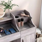Coiffeuse 3 tiroirs Shop At Home 24h/24 et 7j/7 Peacemeld contemporaine 124,5 cm avec plateau en verre blanc côtier : Coiffeuse de chambre avec grand espace de rangement