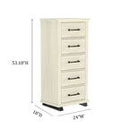 Commode contemporaine Festivo à 9 tiroirs et chiffonnier à 5 tiroirs de 24 pouces, couleur blanc cassé scié : Conforme aux normes de sécurité ASTM, Rangement de chambre