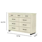 Commode contemporaine Festivo à 9 tiroirs et chiffonnier à 5 tiroirs de 24 pouces, couleur blanc cassé scié : Conforme aux normes de sécurité ASTM, Rangement de chambre
