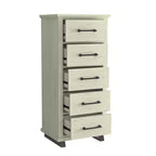 Commode contemporaine Festivo à 9 tiroirs et chiffonnier à 5 tiroirs de 24 pouces, couleur blanc cassé scié : Conforme aux normes de sécurité ASTM, Rangement de chambre