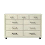 Commode contemporaine Festivo à 9 tiroirs et chiffonnier à 5 tiroirs de 24 pouces, couleur blanc cassé scié : Conforme aux normes de sécurité ASTM, Rangement de chambre