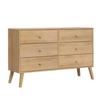 Commode 6 tiroirs Prepact Milo chêne naturel