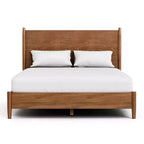 HOMES: Inside + Out Ensemble de chambre à coucher 3 pièces Queen Riverstone Mid-Century Modern avec 2 tables de nuit Noyer