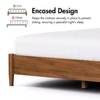 HOMES: Inside + Out Ensemble de chambre à coucher 3 pièces Queen Riverstone Mid-Century Modern avec 2 tables de nuit Noyer