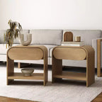 Nathan James Lot de 2 tables de chevet Iris marron clair