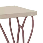 Tables de chevet Priya II 22" Blanches/Mauves claires - Acme Furniture : Structure métallique, Surface en bois, Conformes aux normes de sécurité ASTM