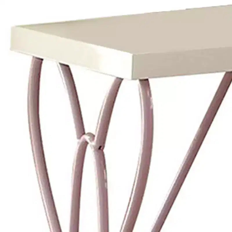 Tables de chevet Priya II 22" Blanches/Mauves claires - Acme Furniture : Structure métallique, Surface en bois, Conformes aux normes de sécurité ASTM