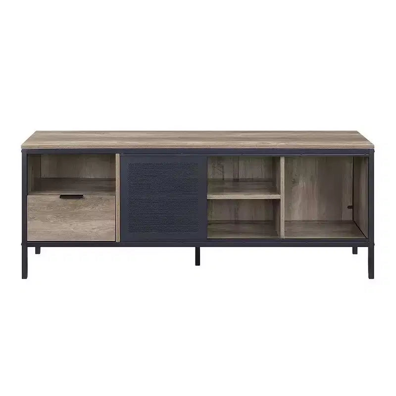Meuble TV Nantan Acme Furniture pour téléviseurs jusqu'à 50 pouces, finition chêne rustique/noir