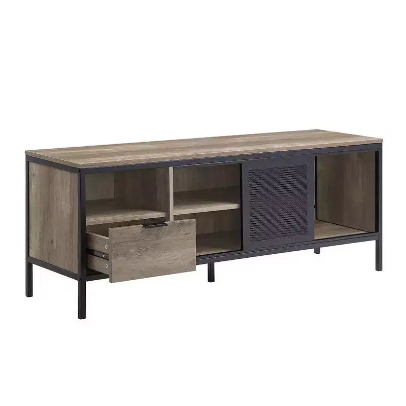 Meuble TV Nantan Acme Furniture pour téléviseurs jusqu'à 50 pouces, finition chêne rustique/noir