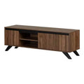 South Shore Flam TV Stand for TVs up to 60" Natural Walnut: Laminated Particle Board Media Console