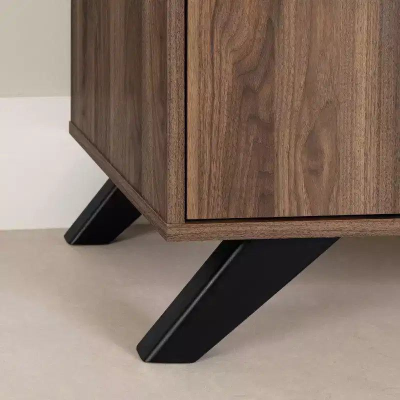 Meuble TV Flam South Shore pour téléviseurs jusqu'à 60", Noyer naturel : Meuble média en panneaux de particules stratifiés