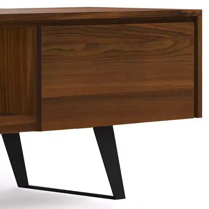 Meuble TV Mitchell 72" pour téléviseurs jusqu'à 80" Noyer - WyndenHall : Console média avec étagères fixes et ouvertes