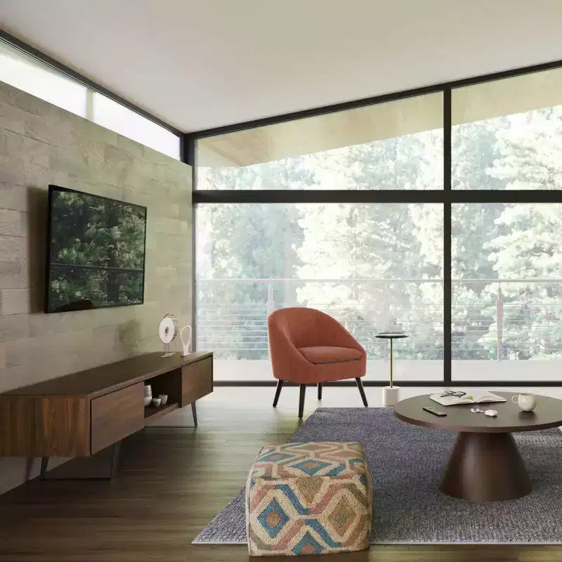 Meuble TV Mitchell 72" pour téléviseurs jusqu'à 80" Noyer - WyndenHall : Console média avec étagères fixes et ouvertes