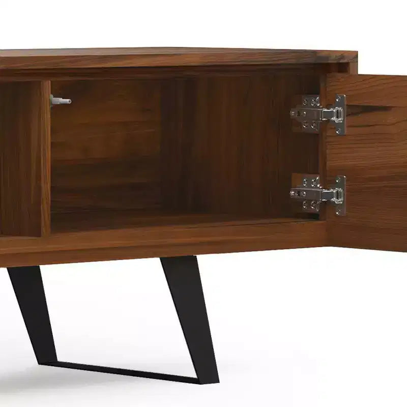 Meuble TV Mitchell 72" pour téléviseurs jusqu'à 80" Noyer - WyndenHall : Console média avec étagères fixes et ouvertes