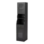 24/7 Shop At Home Jenny 70.8" Pier Cabinet with Drawer Espresso: Transitional Style Media Storage, Adjustable Shelves
