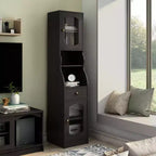 Magasin 24h/24 et 7j/7 – Meuble colonne Jenny 70,8" avec tiroir Espresso : Rangement multimédia de style transitionnel, étagères réglables