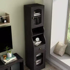 Magasin 24h/24 et 7j/7 – Meuble colonne Jenny 70,8" avec tiroir Espresso : Rangement multimédia de style transitionnel, étagères réglables