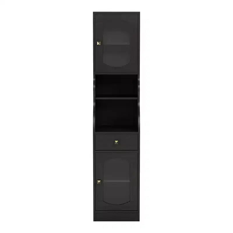 Magasin 24h/24 et 7j/7 – Meuble colonne Jenny 70,8" avec tiroir Espresso : Rangement multimédia de style transitionnel, étagères réglables