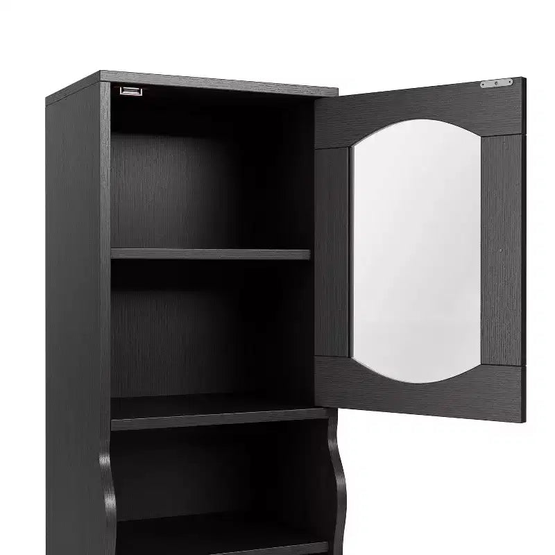 Magasin 24h/24 et 7j/7 – Meuble colonne Jenny 70,8" avec tiroir Espresso : Rangement multimédia de style transitionnel, étagères réglables