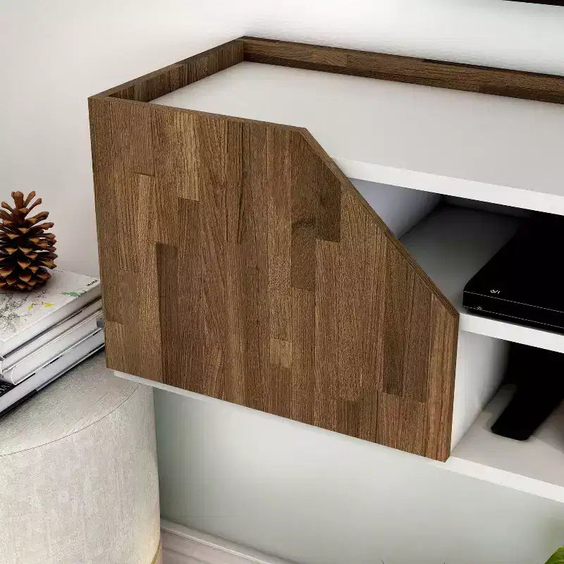Meuble TV flottant transitionnel Kelvert 24/7 Shop At Home pour téléviseurs jusqu'à : Fixation murale, gestion des câbles, rangement