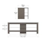Meuble TV d'angle AVF Calibre pour téléviseurs jusqu'à 55" Gris : Cadre MDF, Étagères ouvertes, Capacité de 40 kg, Largeur de 115 cm