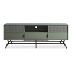 Meuble TV moderne 3 tiroirs Meadowgrove pour téléviseurs jusqu'à 65 po avec armoire vert sauge - miBasics : Cadre en métal, gestion des câbles