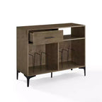 Crosley 40 po Meuble média de rangement pour vinyles Sydney Noyer : Rangement vinyles, Meuble média avec étagères ouvertes