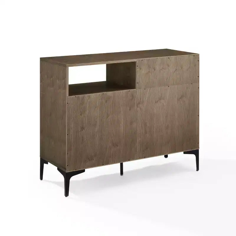 Crosley 40 po Meuble média de rangement pour vinyles Sydney Noyer : Rangement vinyles, Meuble média avec étagères ouvertes