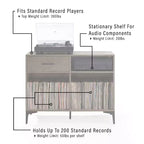 Crosley 40 po Meuble média de rangement pour vinyles Sydney Noyer : Rangement vinyles, Meuble média avec étagères ouvertes