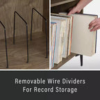 Crosley 40 po Meuble média de rangement pour vinyles Sydney Noyer : Rangement vinyles, Meuble média avec étagères ouvertes