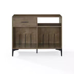 Crosley 40 po Meuble média de rangement pour vinyles Sydney Noyer : Rangement vinyles, Meuble média avec étagères ouvertes