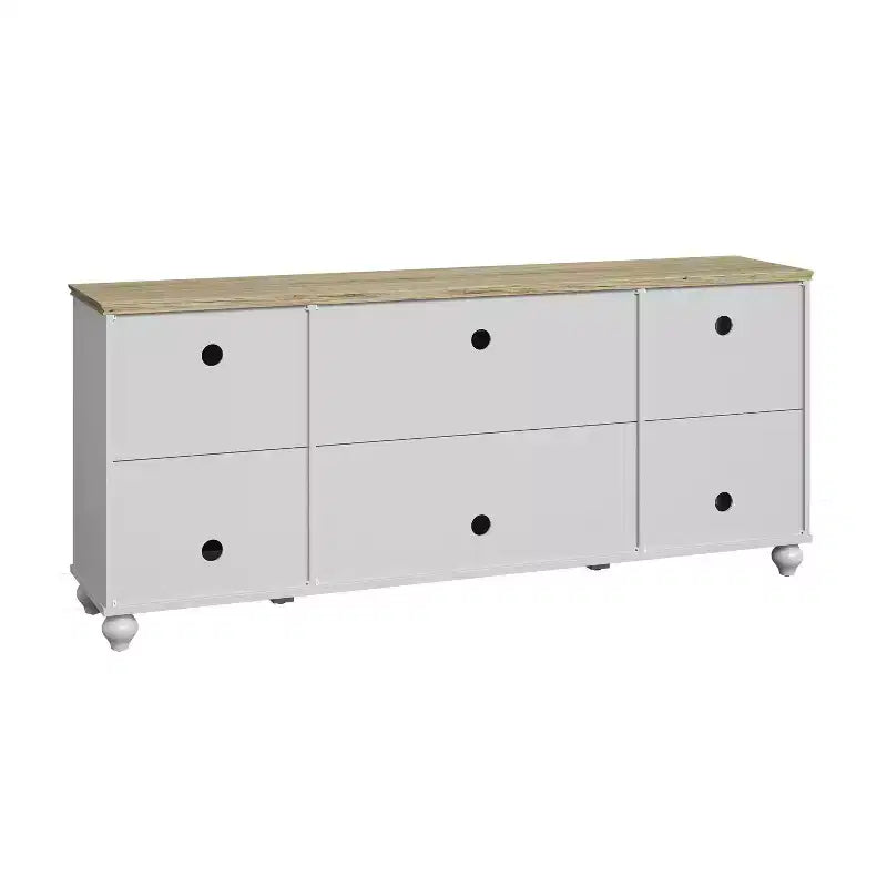 Meuble TV Festivo Vintage Style 178 cm pour téléviseurs jusqu'à 203 cm Blanc