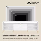 Meuble TV Dumbo Manhattan Comfort de 85 po pour téléviseurs jusqu'à 80 po, blanc