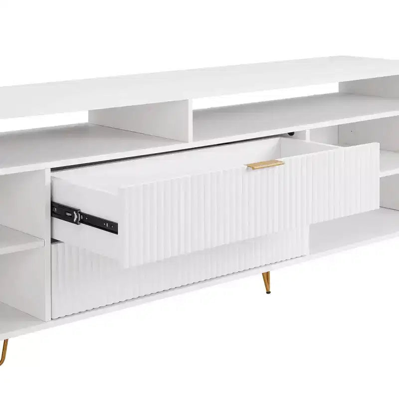 Meuble TV Dumbo Manhattan Comfort de 85 po pour téléviseurs jusqu'à 80 po, blanc