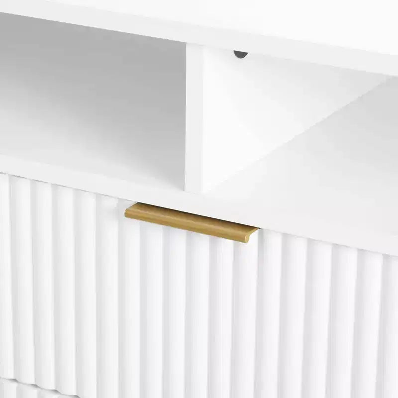 Meuble TV Dumbo Manhattan Comfort de 85 po pour téléviseurs jusqu'à 80 po, blanc