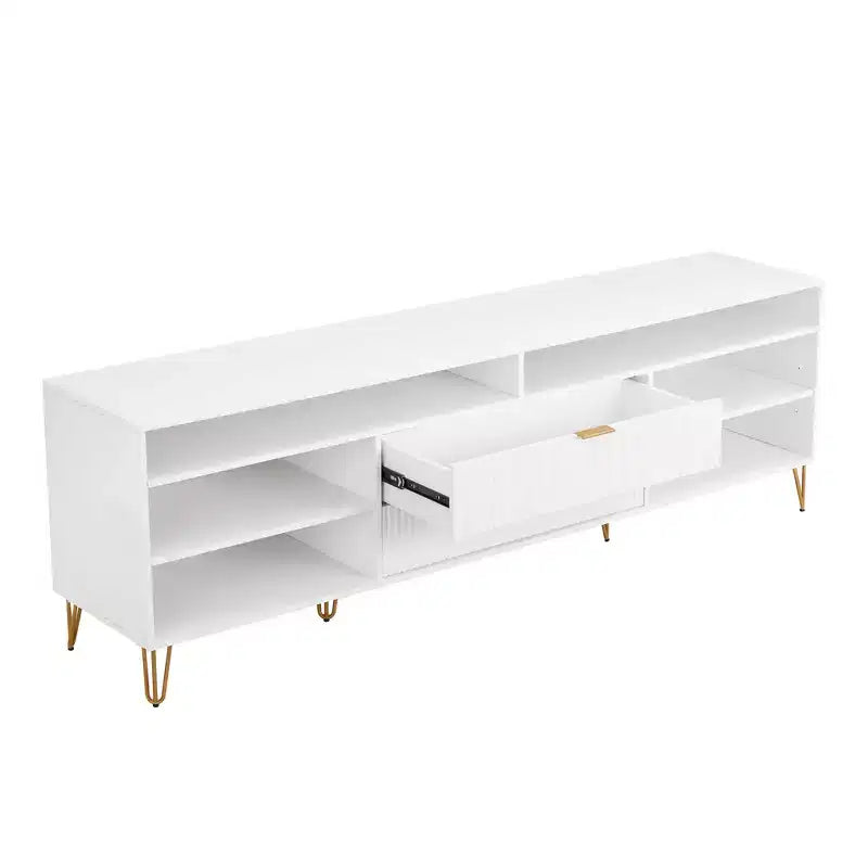 Meuble TV Dumbo Manhattan Comfort de 85 po pour téléviseurs jusqu'à 80 po, blanc