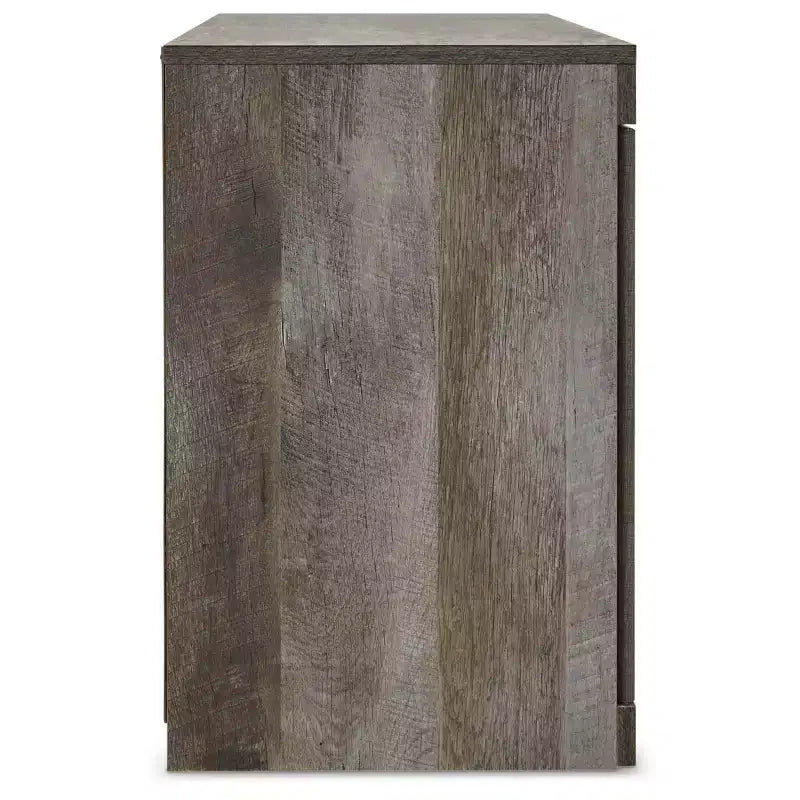 Meuble TV Signature Design by Ashley 60" Wynnlow pour TV jusqu'à 65" Marron/Beige : Meuble multimédia rustique avec gestion des câbles
