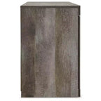Meuble TV Signature Design by Ashley 60" Wynnlow pour TV jusqu'à 65" Marron/Beige : Meuble multimédia rustique avec gestion des câbles