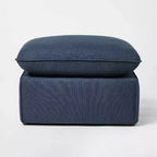 Pouf rembourré déhoussable bleu - Threshold™ conçu avec Studio McGee