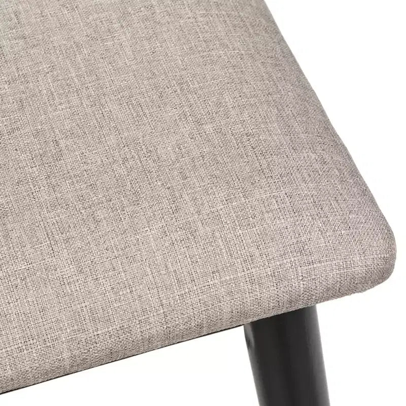 Banc Lifestorey Whitney Mid-Century Moderne Rembourré Noir/Gris : Milieu de siècle moderne, rembourré, cadre en bois d'hévéa