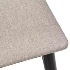 Banc Lifestorey Whitney Mid-Century Moderne Rembourré Noir/Gris : Milieu de siècle moderne, rembourré, cadre en bois d'hévéa