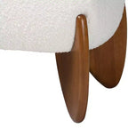 Banc d'appoint Baxton Studio Vinicio Boucle Crème/Noyer Marron